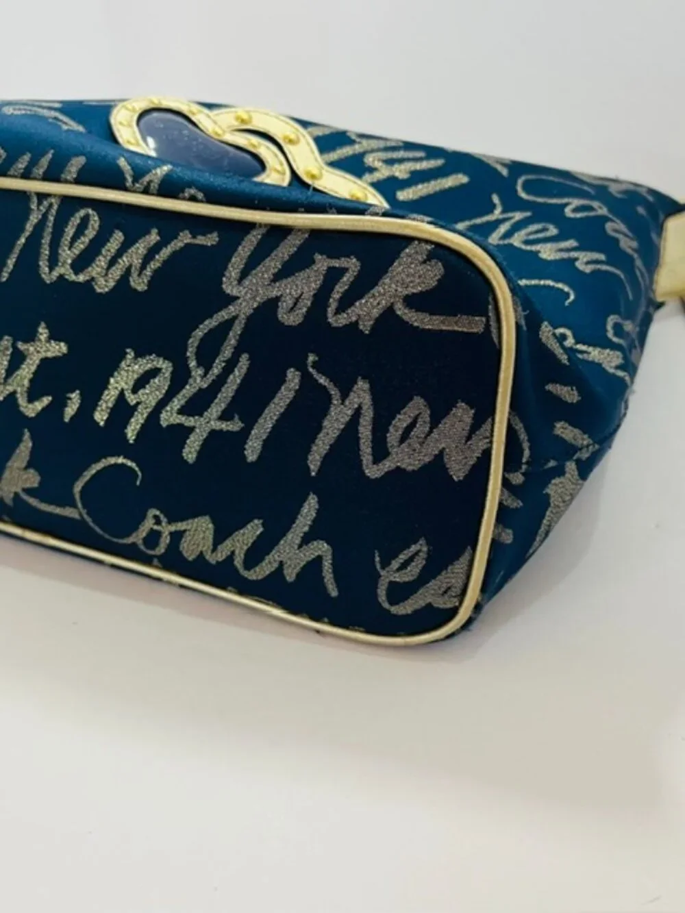 COACH Ltd Ed. 1941 NY Poppy Lurex Celeb. Soho Hobo 2 Heart Bag Navy CertofAuth - Picture 8 of 16